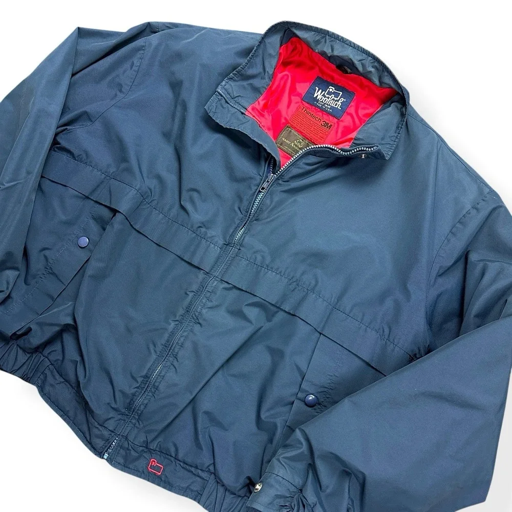 Vintage Woolrich Mens 3M Thintech Lined Bomber Jacket Size Large Navy Blue USA - Picture 6 of 14